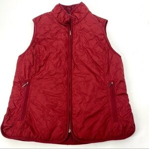 Eddie Bauer floral embroidered goose down lightweight vest M